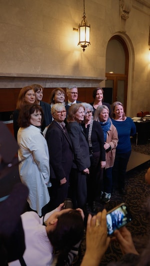« Les Courageuses » après l'annonce du jugement de la Cour supérieure.